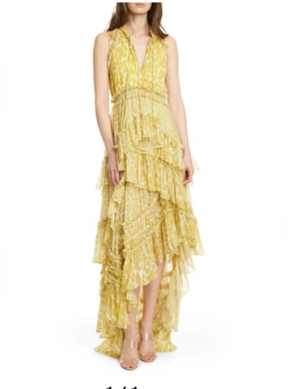 Diane Von Furstenberg Carissa Yellow chiffon maxi dress